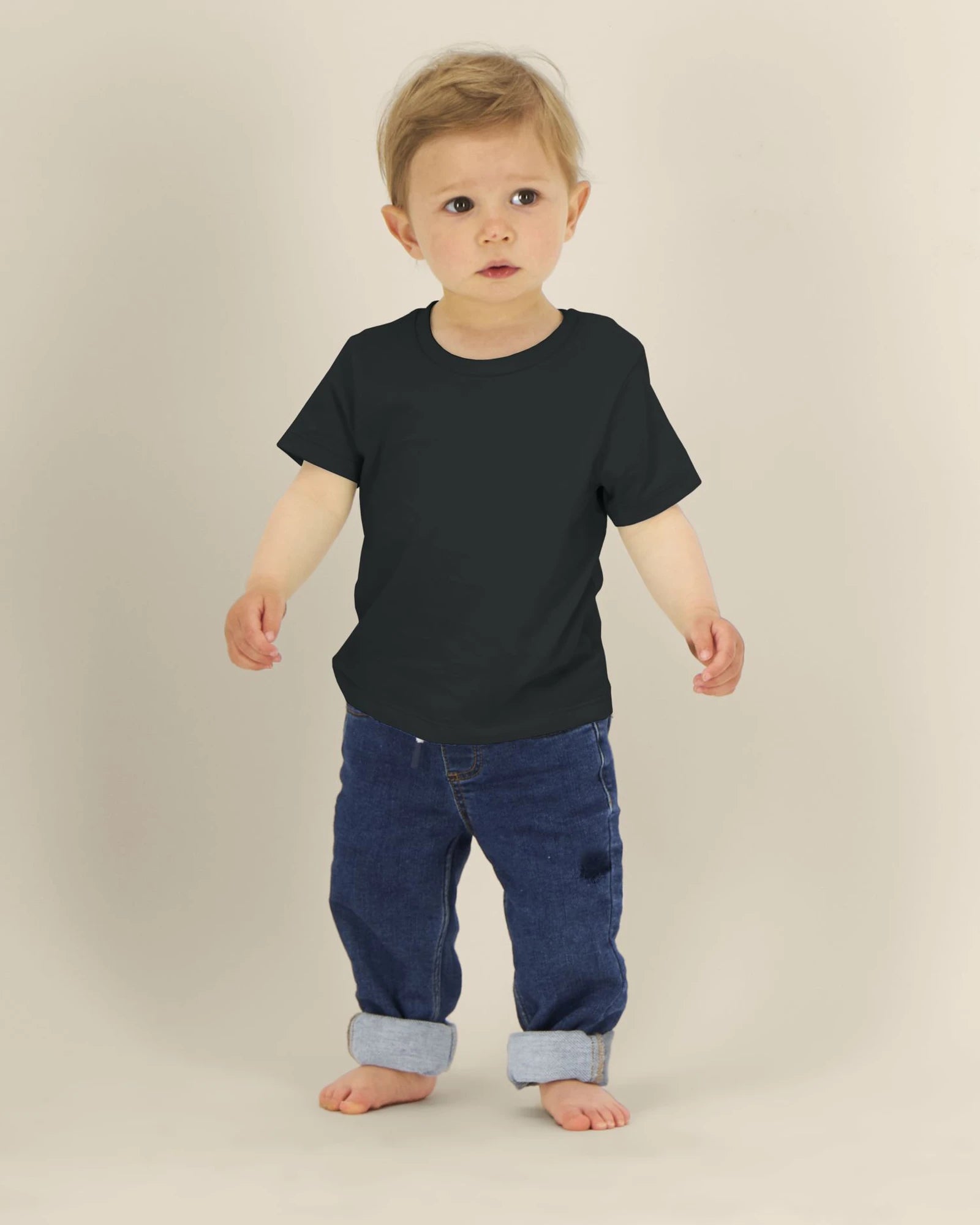 T-shirt neonato cotone bio Stanley/Stella Iconic da personalizzare - Nero